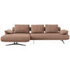 ECKSOFA in Chenille Hellbraun  - Hellbraun/Schwarz, Design, Textil/Metall (168/334cm) - Dieter Knoll