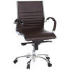 DREHSTUHL Lederlook Chromfarben, Dunkelbraun  - Chromfarben/Dunkelbraun, MODERN, Leder/Kunststoff (60/111/50cm) - MID.YOU