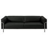 3-SITZER-SOFA in Echtleder Dunkelgrau, Fango  - Chromfarben/Fango, Design, Leder/Metall (236/67/96cm) - Johann Jakob