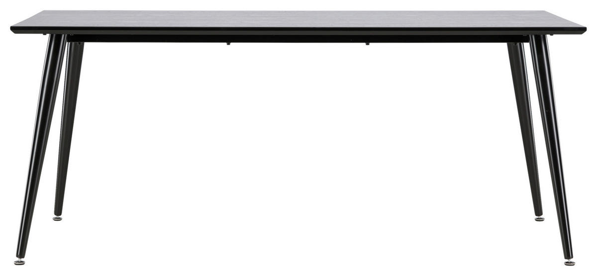 ESSTISCH in Metall, Holzwerkstoff 180/90/75 cm  - Schwarz, Design, Holzwerkstoff/Metall (180/90/75cm) - Livetastic