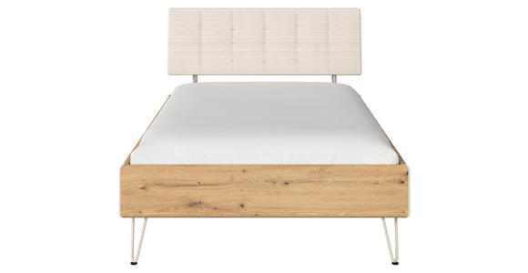 BETT 120/200 cm  in Eiche Artisan  - Champagner/Eiche Artisan, Design, Holzwerkstoff/Textil (120/200cm) - Carryhome