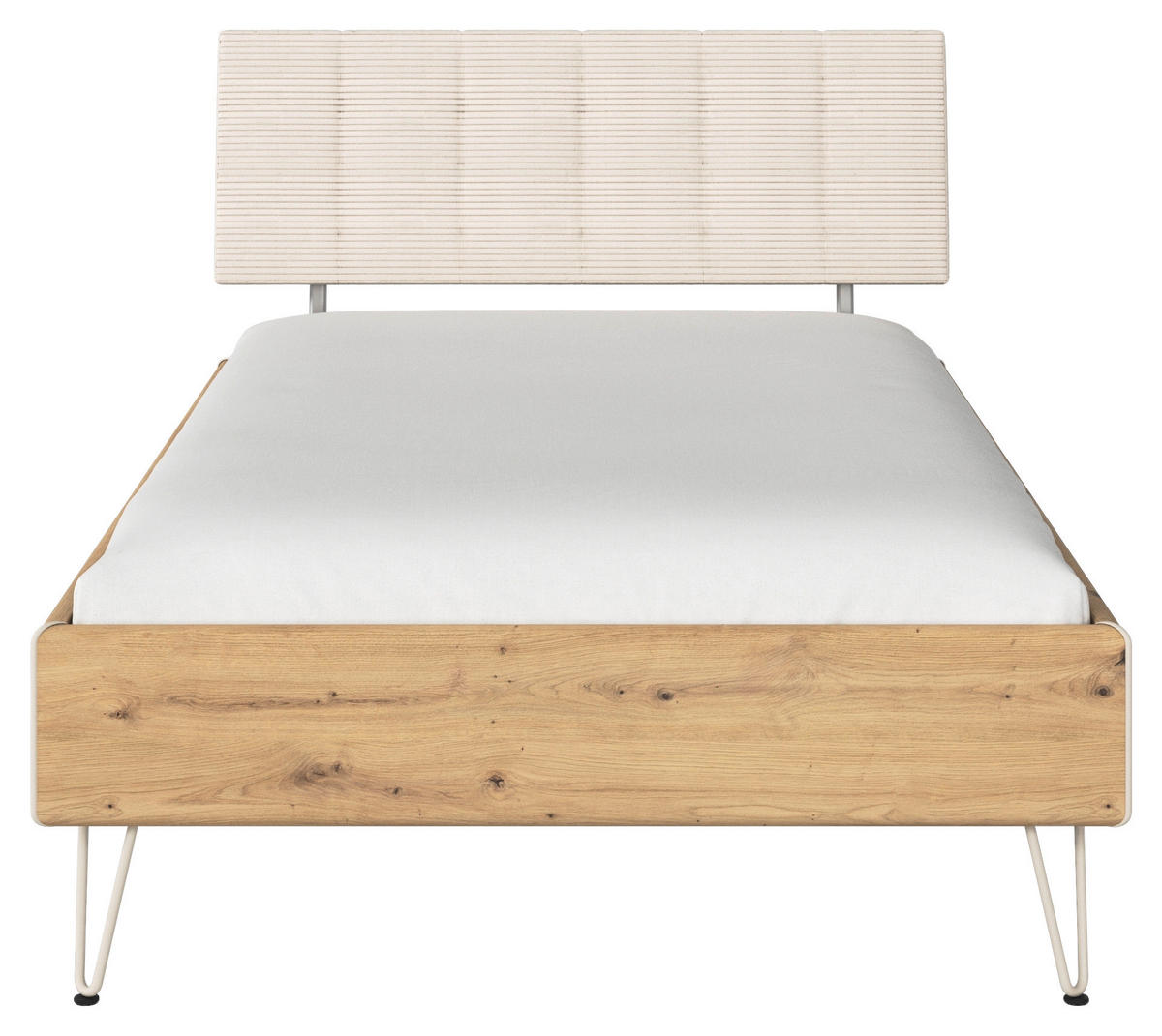 BETT 120/200 cm  in Eiche Artisan  - Champagner/Eiche Artisan, Design, Textil/Metall (120/200cm) - Carryhome