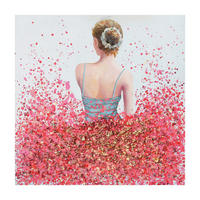 OLJNA SLIKA  85/85 cm   - modra/pink, Trendi, tekstil/les (85/85cm) - Monee