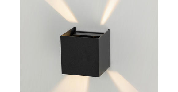 LED-WANDLEUCHTE 10/10/10 cm - Schwarz, Basics, Kunststoff/Metall (10/10/10cm) - Novel