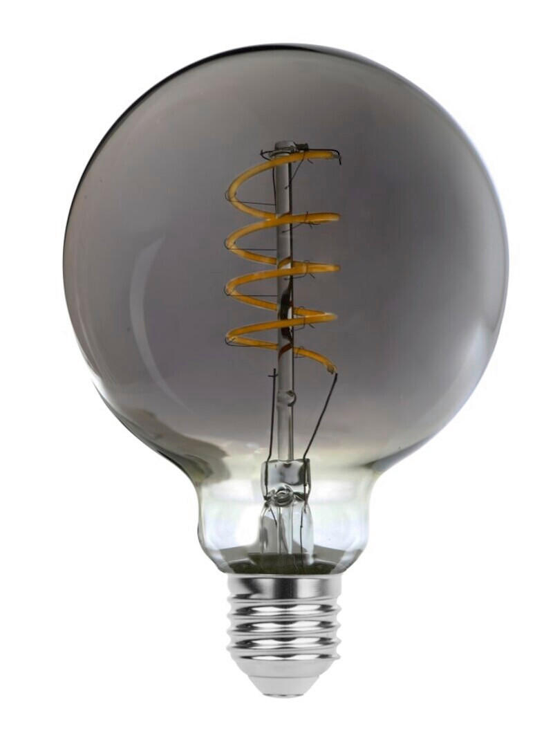 LED FILAMENT SIJALICA - sivo-bela, Dizajnerski, staklo (9.5/13.8cm)