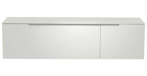 LOWBOARD Weiß, Alufarben  - Alufarben/Weiß, Design, Glas/Holzwerkstoff (160/41/45cm) - Moderano
