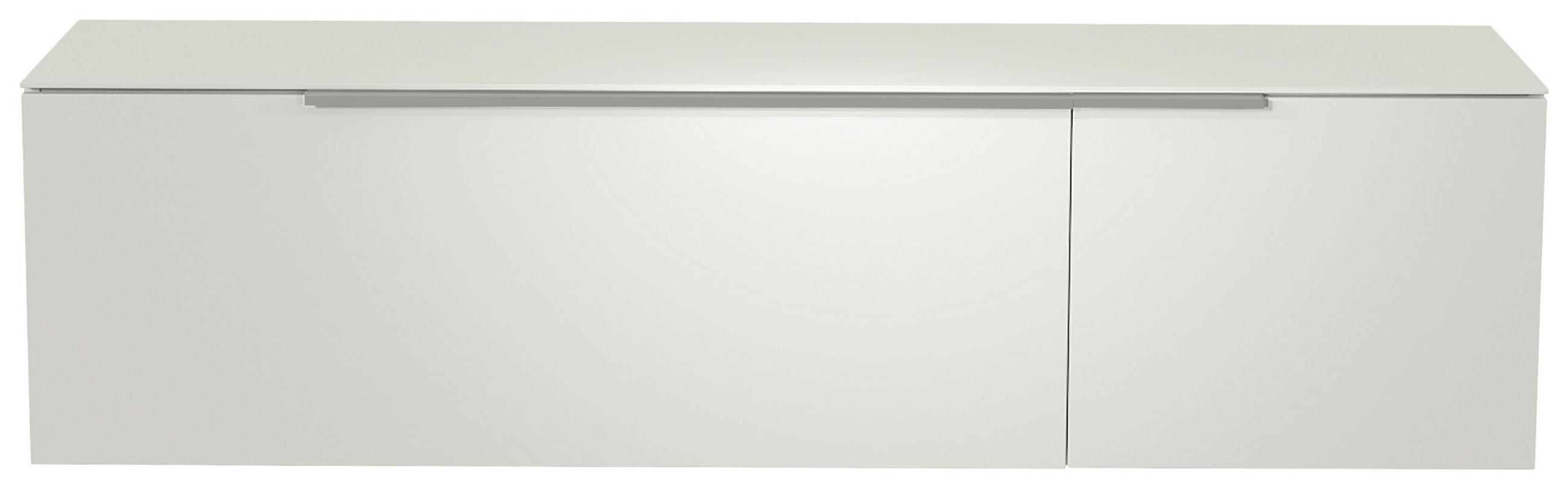 LOWBOARD in 160/41/45 cm - Alufarben/Weiß, Design, Glas/Holzwerkstoff (160/41/45cm) - Moderano