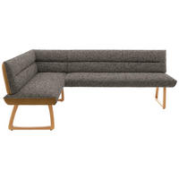 ECKBANK 162/237 cm  in Dunkelbraun, Currygelb  - Currygelb/Eichefarben, Design, Holz/Textil (162/237cm) - Koinor