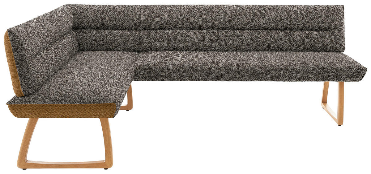 ECKBANK 162/237 cm  in Dunkelbraun, Currygelb  - Currygelb/Eichefarben, Design, Holz/Textil (162/237cm) - Koinor
