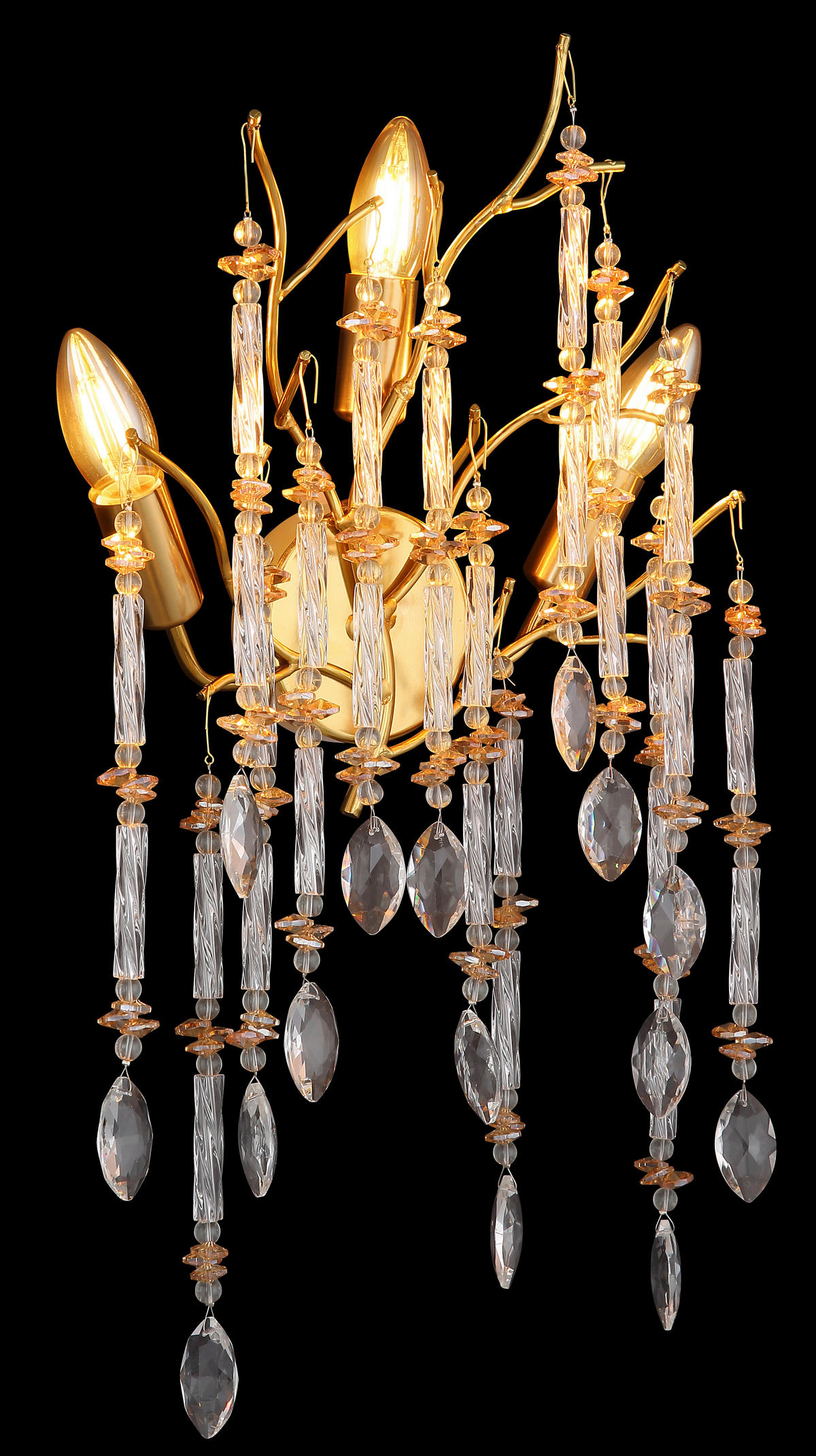 WANDLEUCHTE 35/50 cm   - Klar/Goldfarben, Design, Glas/Metall (35/50cm) - Globo