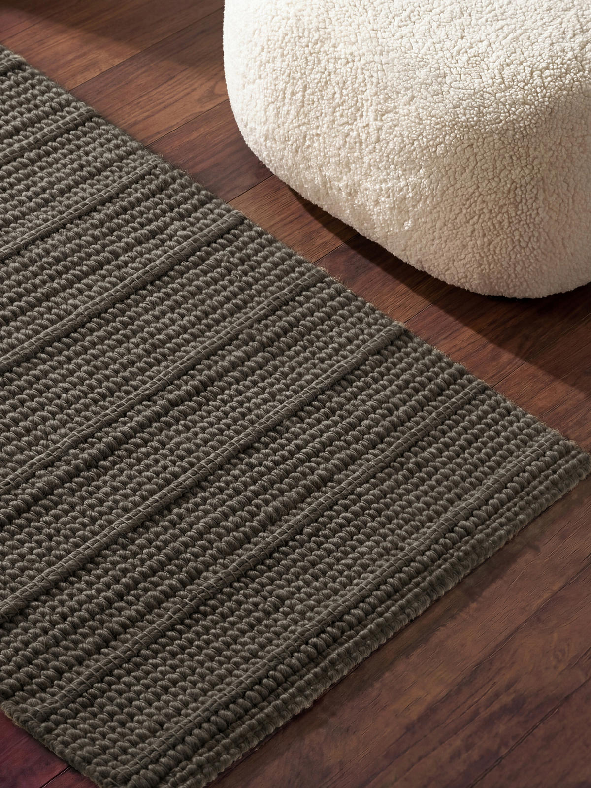 WOLLTEPPICH 80/250 cm Camden Grau, Dunkelbraun rechteckig  - Dunkelbraun/Grau, KONVENTIONELL, Textil (80/250cm) - Ted Baker