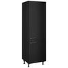 GESCHIRRSCHRANK 60/216,6/58 cm  in Schwarz  - Edelstahlfarben/Schwarz, MODERN, Holzwerkstoff/Metall (60/216,6/58cm) - Nobilia