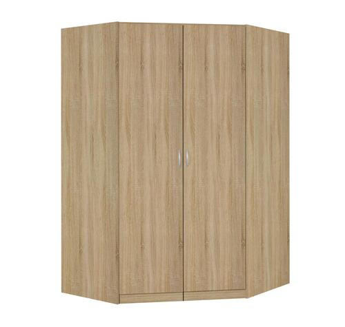 ECKSCHRANK in  - Silberfarben/Sonoma Eiche, Design, Holzwerkstoff/Kunststoff (117/197/52,2cm) - Boxxx