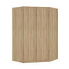 ECKSCHRANK in  - Silberfarben/Sonoma Eiche, Design, Holzwerkstoff/Kunststoff (117/197/52,2cm) - Boxxx