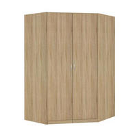ECKSCHRANK in  - Silberfarben/Sonoma Eiche, Design, Holzwerkstoff/Kunststoff (117/197/52,2cm) - Boxxx