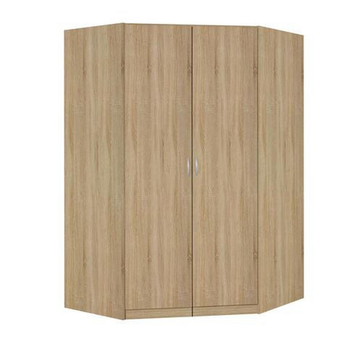 ECKSCHRANK in  - Silberfarben/Sonoma Eiche, Design, Holzwerkstoff/Kunststoff (117/197/52,2cm) - Boxxx