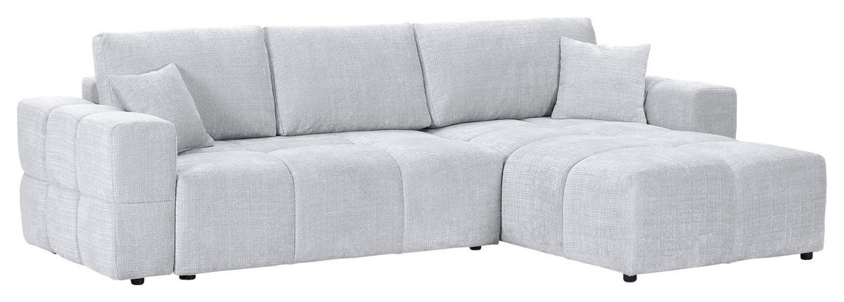 ECKSOFA Hellgrau Chenille  - Hellgrau/Schwarz, KONVENTIONELL, Kunststoff/Textil (283cm) - Carryhome