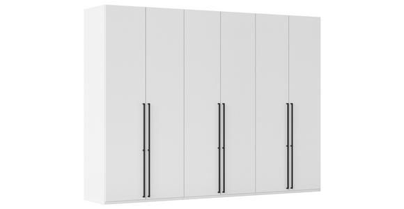 DREHTÜRENSCHRANK 301/235/61 cm,  in Weiß, 6-türig  - Schwarz/Weiß, Basics, Holzwerkstoff/Metall (301/235/61cm) - Novel
