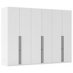 DREHTÜRENSCHRANK 301/223/61 cm,  in Weiß, 6-türig  - Schwarz/Weiß, Basics, Holzwerkstoff/Metall (301/223/61cm) - Novel