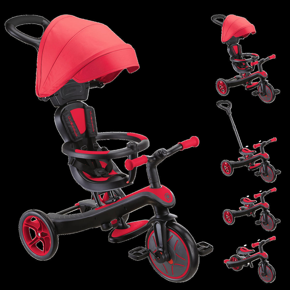 DREIRAD EXPLORER TRIKE 4in1  - Rot, Basics, Kunststoff (95/47/97,5cm) - GLOBBER