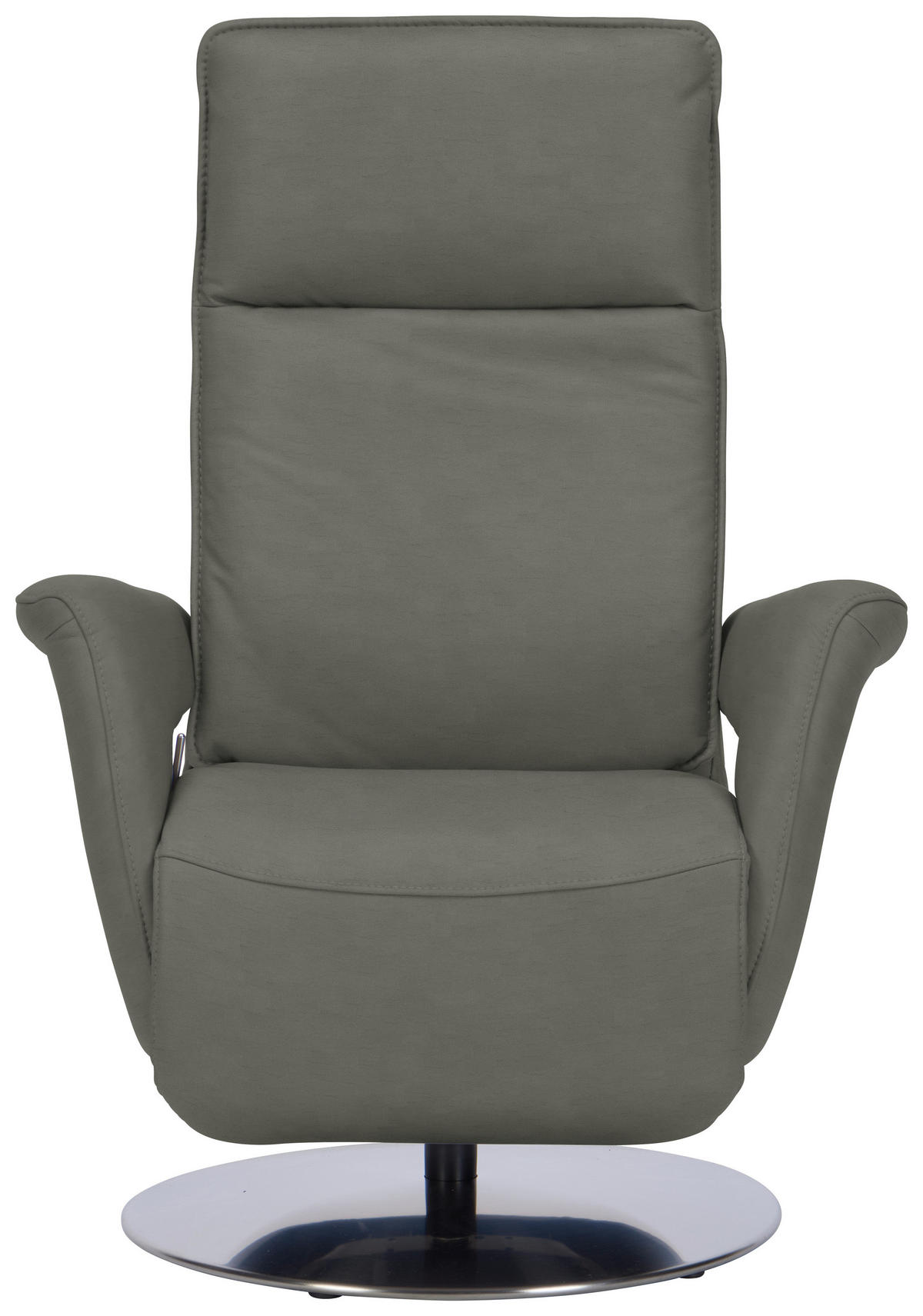 RELAXSESSEL in Leder Grau  - Edelstahlfarben/Grau, Design, Leder/Metall (83/112/87-174cm) - Valdera