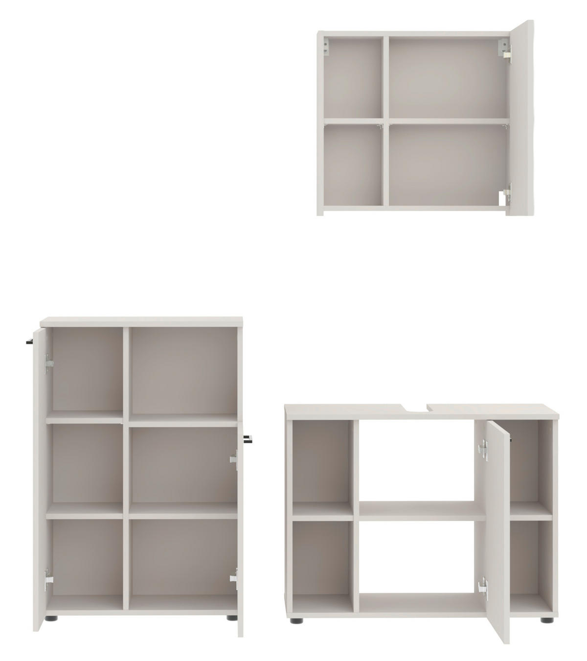 Baie 3 piese, 155 cm - cașmir/negru, Trend, sticlă/metal (155cm) - Respekta