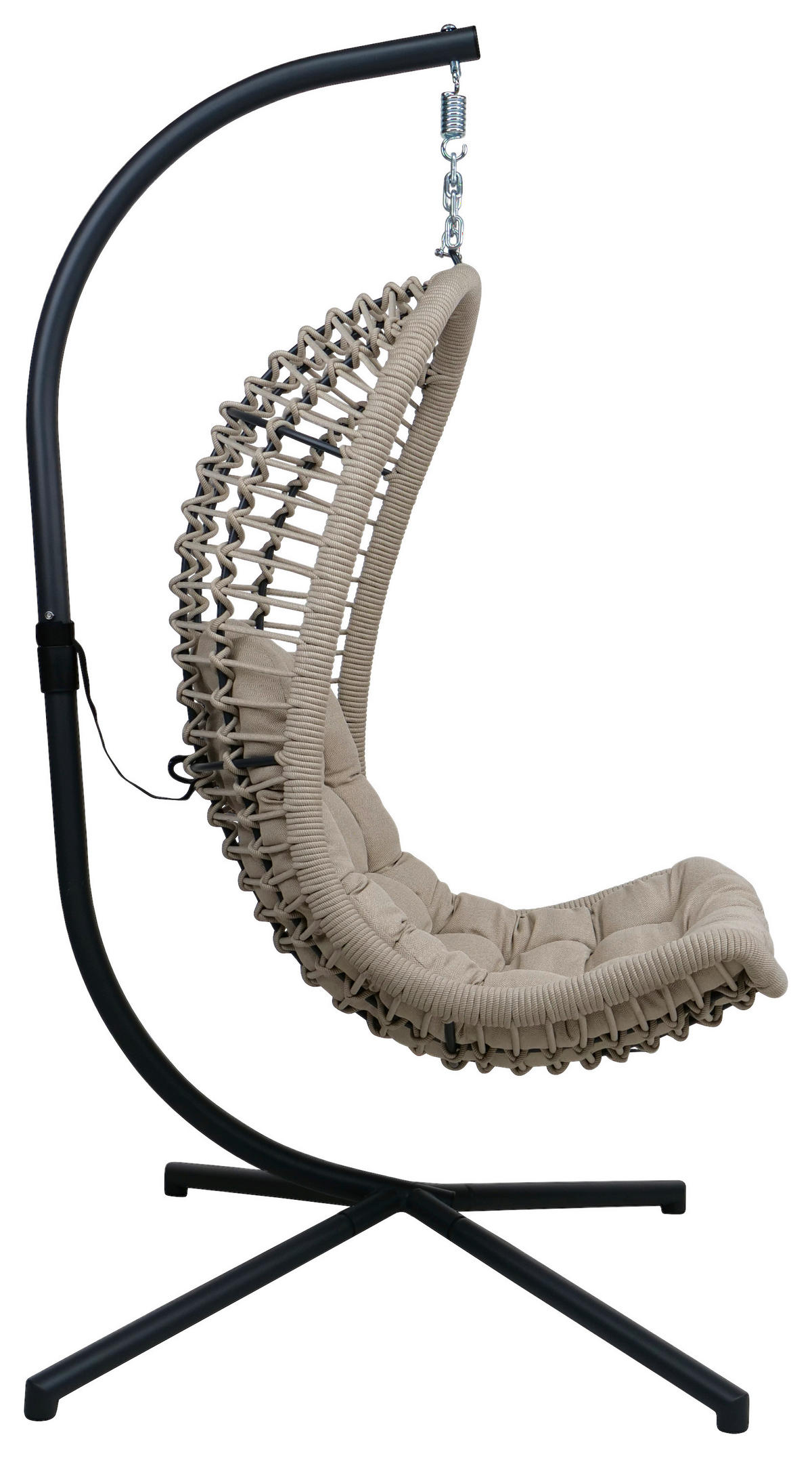 HÄNGESESSEL 95/196/95 cm Stahl  - Sandfarben/Anthrazit, KONVENTIONELL, Textil/Metall (95/196/95cm)