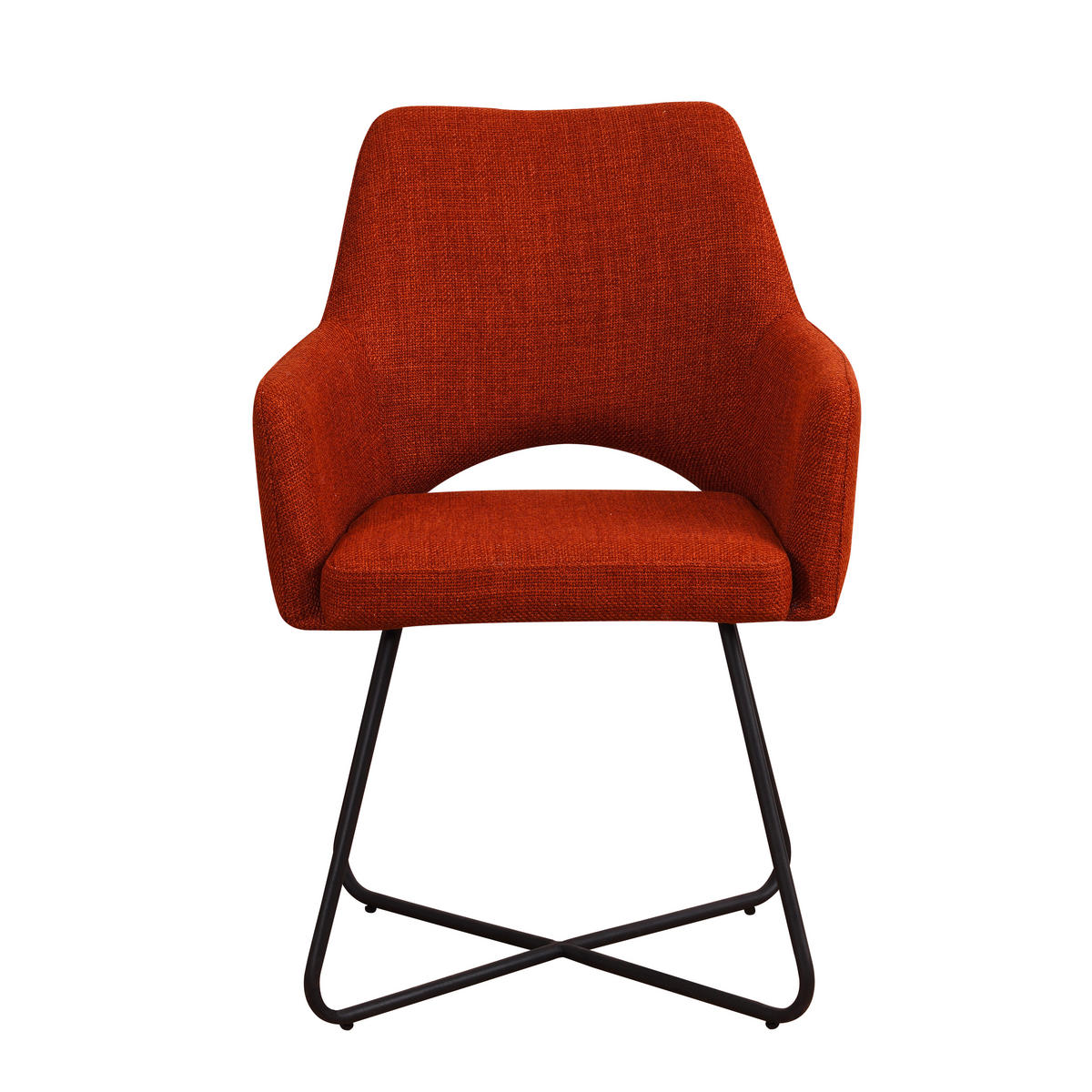 ŽIDLE S PODRUČKAMI, tkaná látka, oranžová - oranžová/černá, Moderní, kov/textil (60/88/63,5cm) - MID.YOU