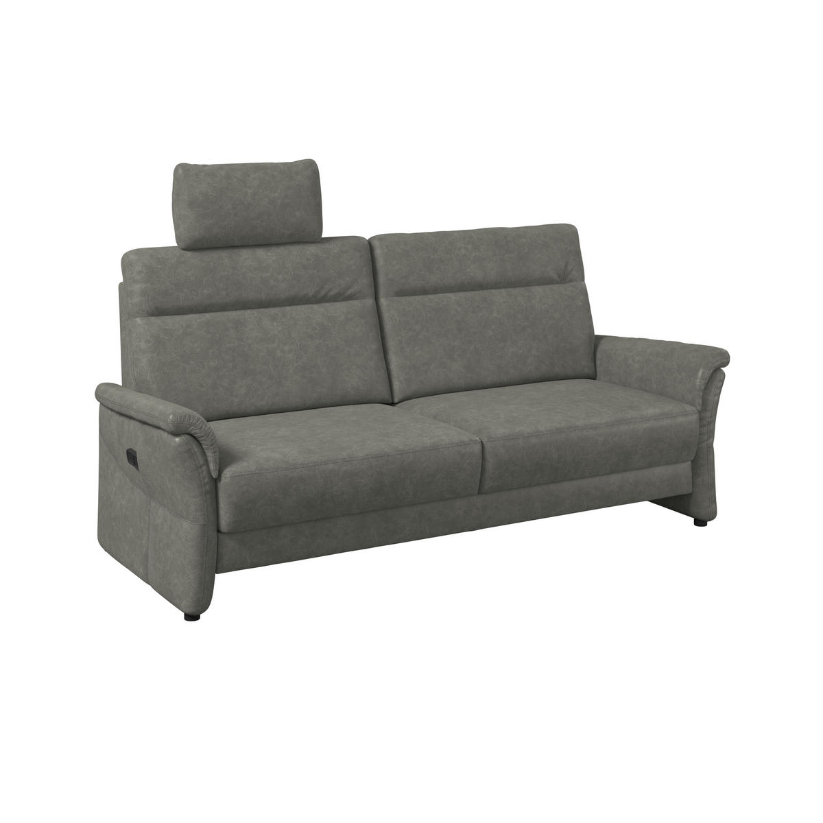 3,5-SITZER Mikrofaser Dunkelgrau  - Dunkelgrau/Schwarz, KONVENTIONELL, Kunststoff/Textil (205/98/91cm) - Elegando