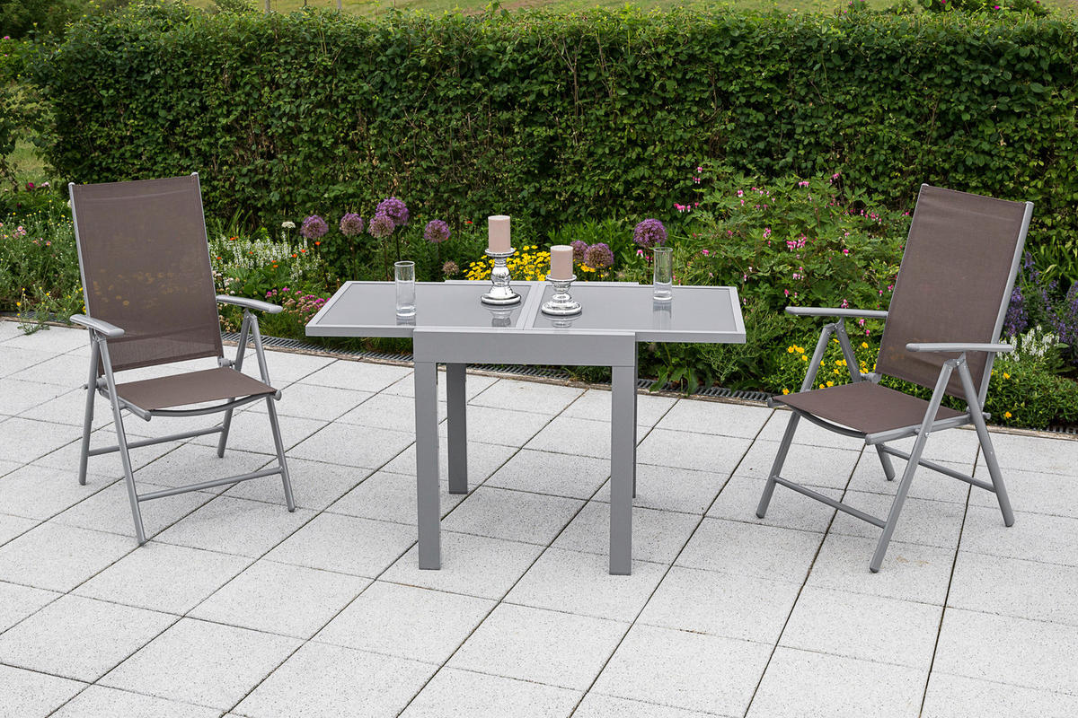 GARTENSET Aluminium  - Taupe/Silberfarben, MODERN, Textil/Metall - Gardenson