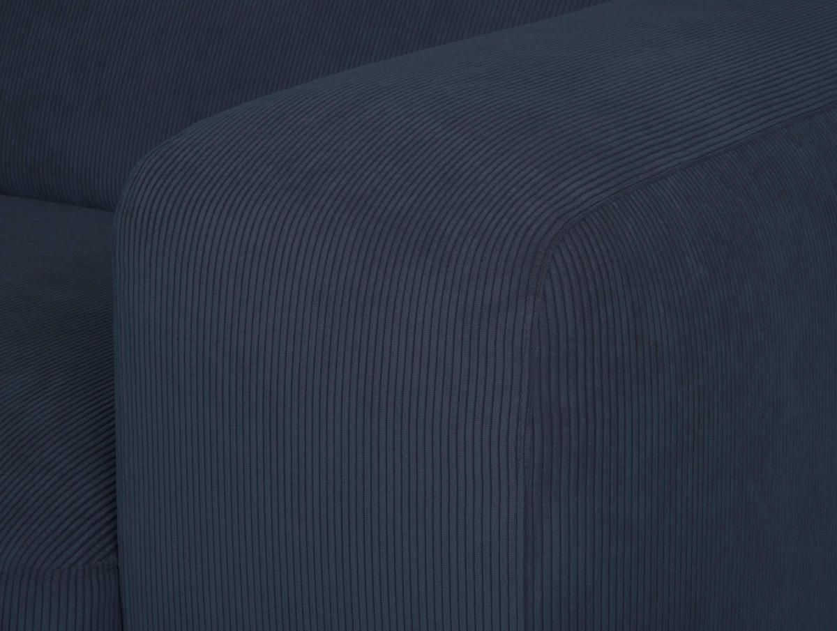 ECKSOFA in Cord Blau  170/252 cm  - Blau/Schwarz, Design, Kunststoff/Textil (170/252cm) - MID.YOU