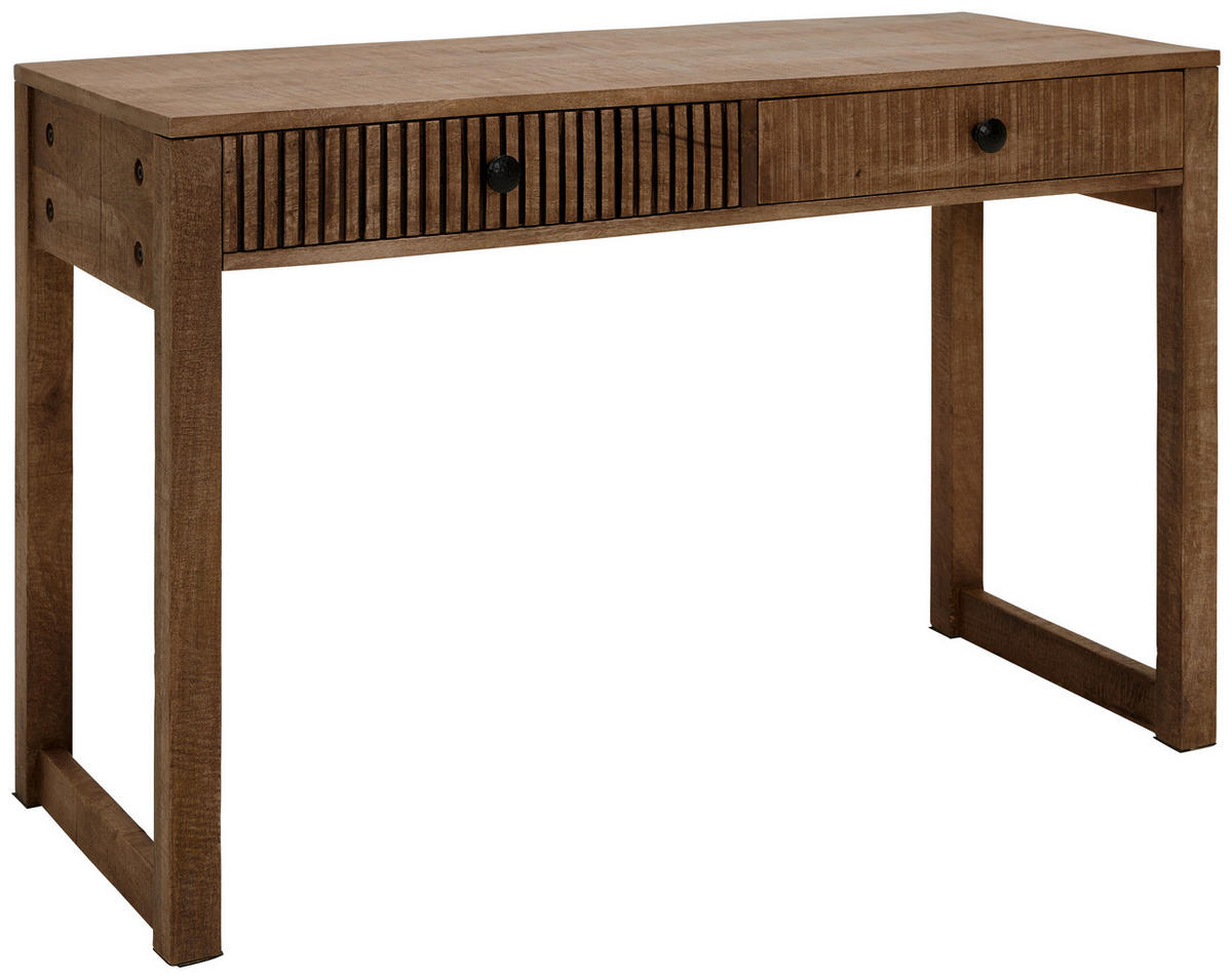 KONSOLENTISCH Mangoholz massiv Braun, Naturfarben  - Braun/Naturfarben, Design, Holz/Metall (120/50/76cm) - Carryhome