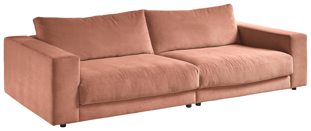 3-SITZER-SOFA in Cord Rostfarben  - Rostfarben/Schwarz, Design, Kunststoff/Textil (290/86/127cm) - Lomoco