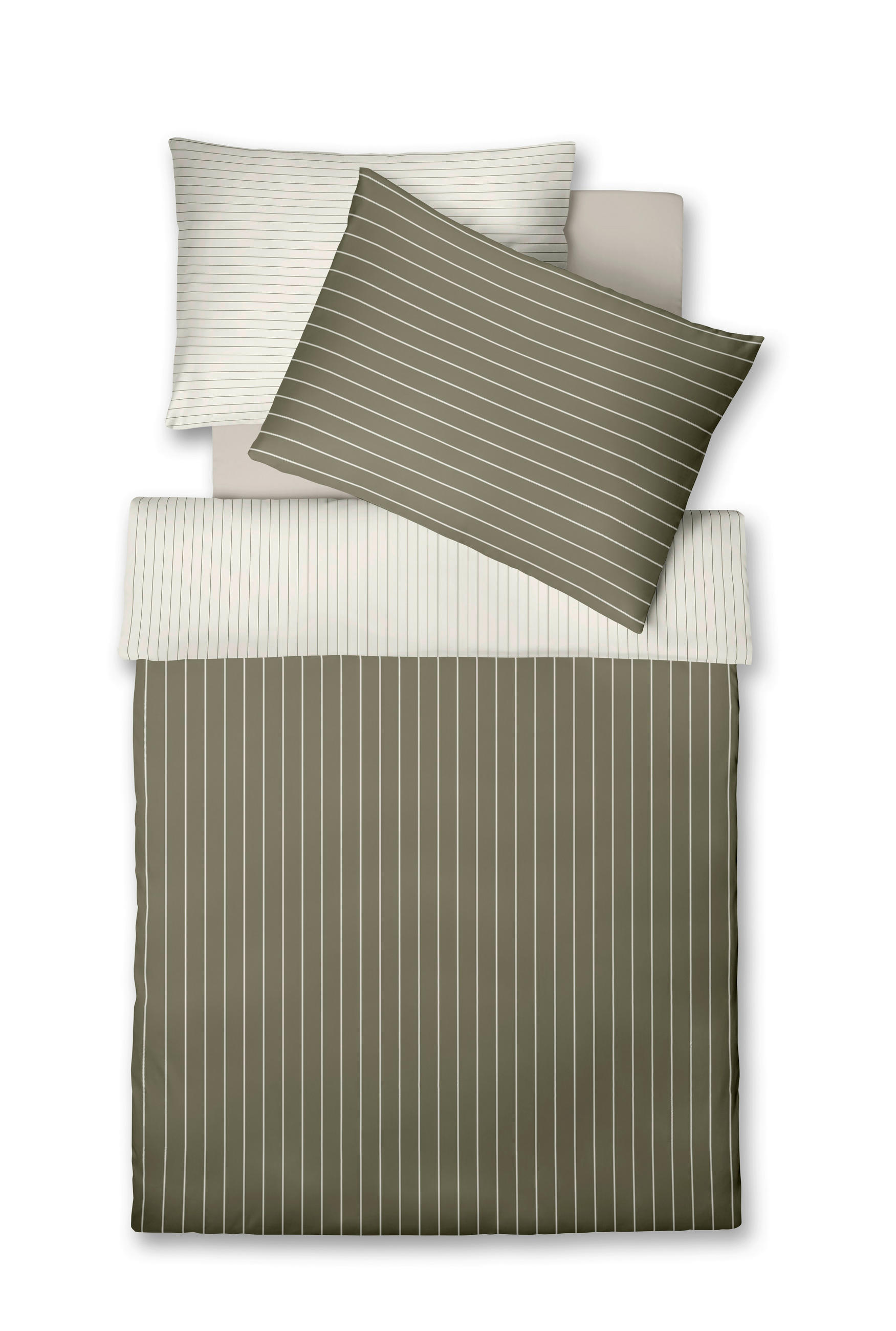 ÁGYNEMŰHUZAT-GARNITÚRA 140/200 cm  - olívazöld, Design, textil (140/200cm) - Fleuresse