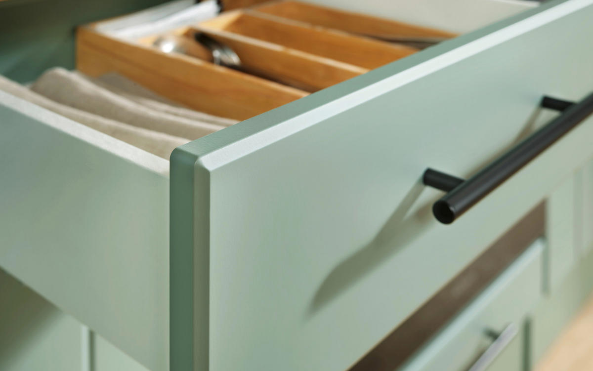 KÜCHENLEERBLOCK 280 cm   in Wildeiche, Schilfgrün  - Schilfgrün/Wildeiche, Trend, Holzwerkstoff/Metall (280cm) - Respekta