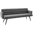SITZBANK 216/86/68 cm  in Dunkelgrau  - Dunkelgrau/Schwarz, Design, Textil/Metall (216/86/68cm) - Dieter Knoll