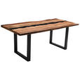 TISCHPLATTE in Holz, Naturmaterialien 180/90/5,5 cm - Schwarz/Akaziefarben, Design, Naturmaterialien/Holz (180/90/5,5cm) - Landscape