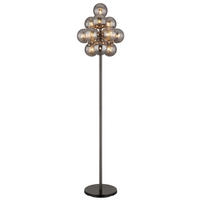 STEHLEUCHTE - Schwarzchrom/Schwarz, Design, Glas/Kunststoff (39,5/160cm) - Globo