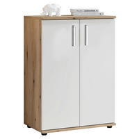 Kommode Basel 60/84/35 cm  in Weiss, Eichefarben  - Weiss/Eichefarben, Design, Holzwerkstoff/Kunststoff (60/84/35cm) - MID.YOU