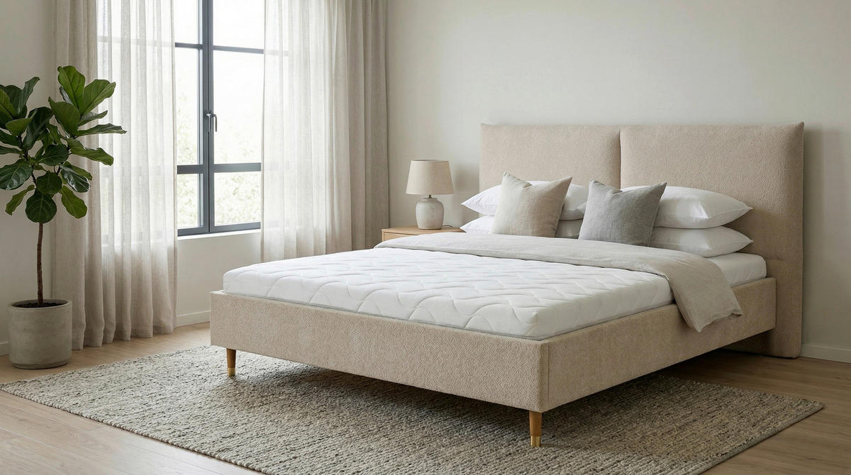 POLSTERBETT Beige 140/200 cm  - Eichefarben/Beige, MODERN, Holz/Textil (140/200cm) - Livetastic