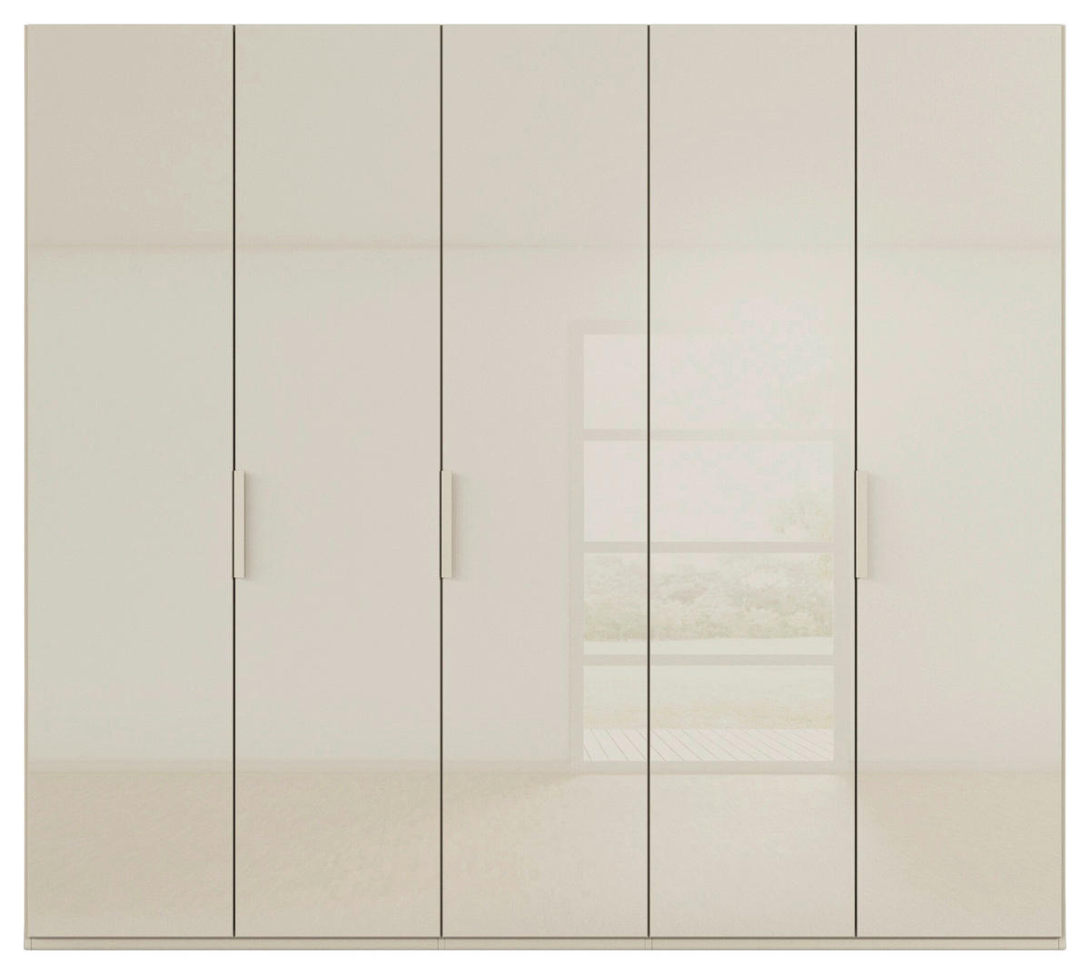 DREHTÜRENSCHRANK 251/223/60 cm,  in Champagner, 5-türig  - Champagner, Basics, Glas/Holzwerkstoff (251/223/60cm) - Novel