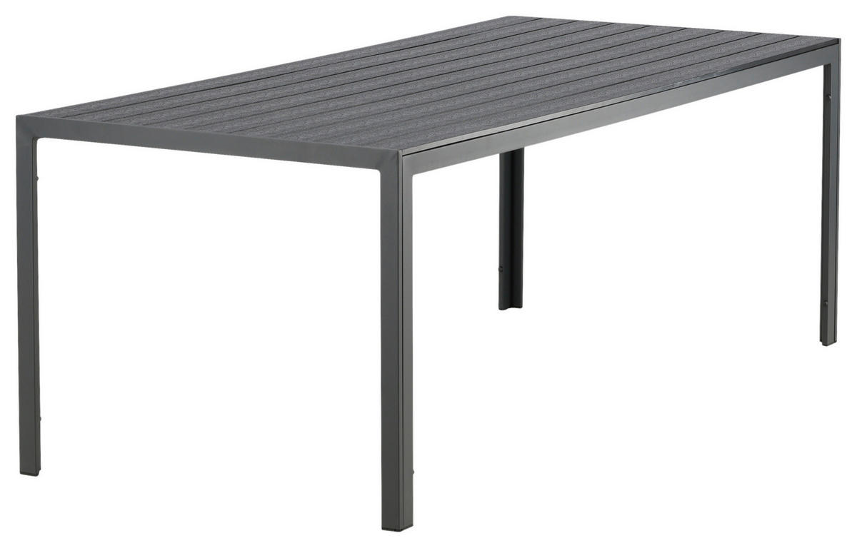 GARTENTISCH 205/90/73,5 cm Metall rechteckig  - Schwarz, KONVENTIONELL, Metall (205/90/73,5cm) - Gardenson