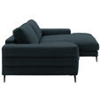 ECKSOFA  in Flachgewebe Petrol  253/177 cm  - Petrol/Schwarz, Design, Textil/Metall (253/177cm) - Dieter Knoll