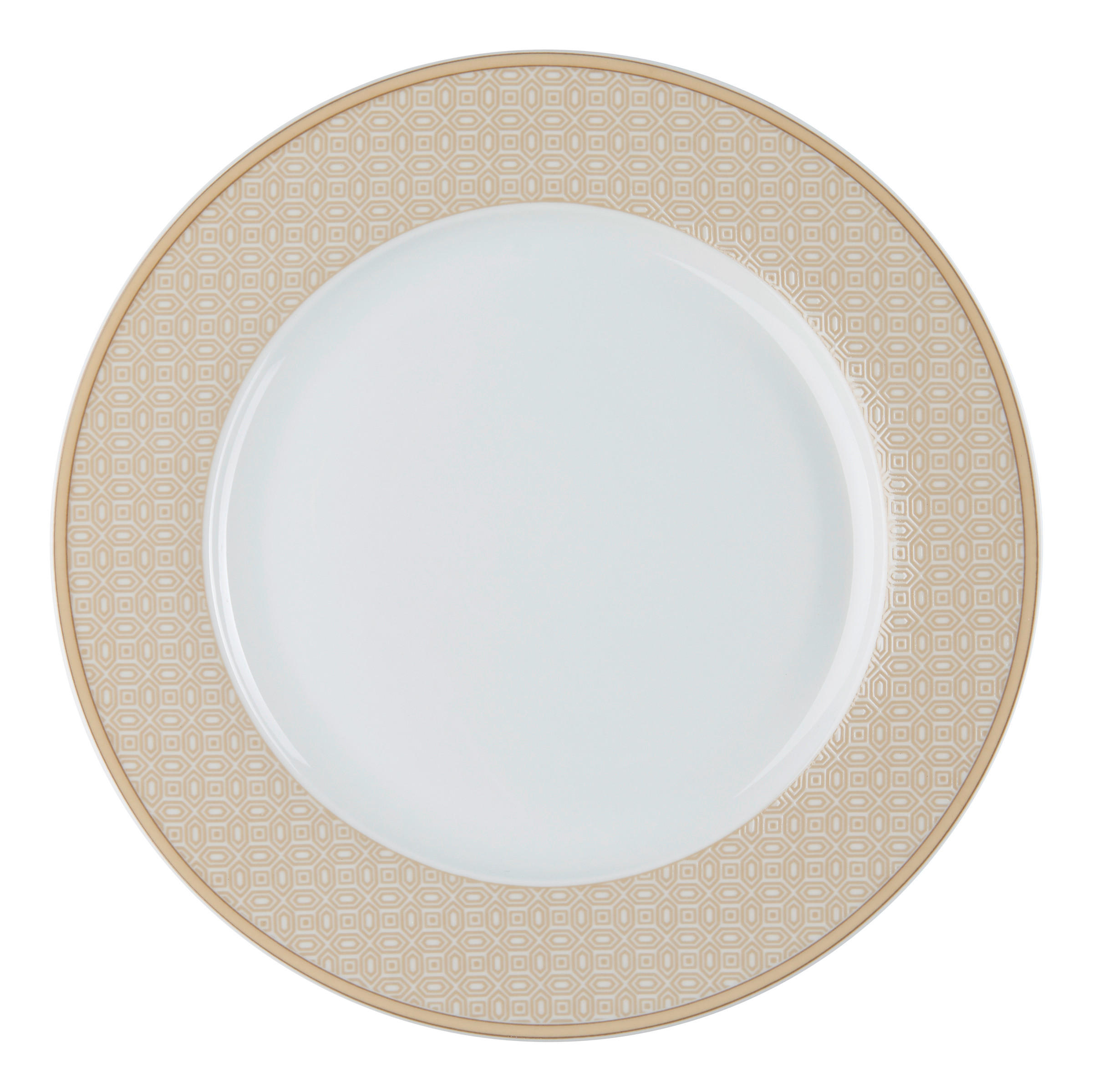 TELLER Weiß, Beige 20,5/2 cm Geo  - Beige/Weiß, Basics, Keramik (20,5/2cm) - Ritzenhoff Breker