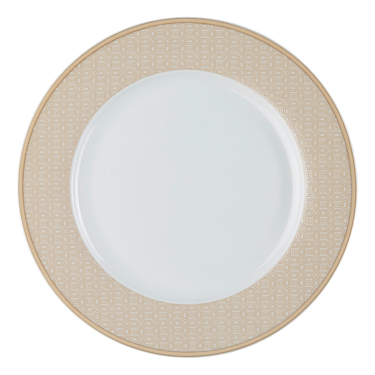 TELLER Weiß, Beige 20,5/2 cm Geo  - Beige/Weiß, Basics, Keramik (20,5/2cm) - Ritzenhoff Breker