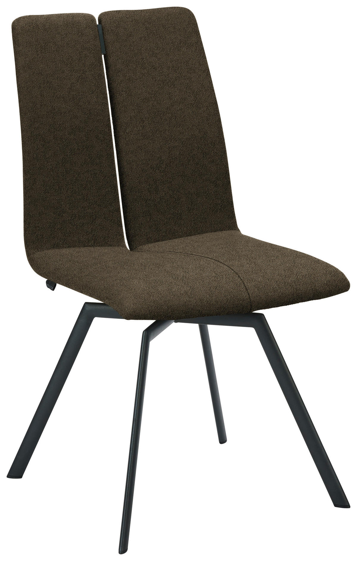 STUHL  Lederauswahl, Stoffauswahl, Typenauswahl Struktur  - Anthrazit/Braun, Design, Textil/Metall (50/92/64cm) - Venjakob