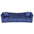 BIGSOFA Plüsch Blau  - Blau/Schwarz, KONVENTIONELL, Kunststoff/Textil (250/75/107cm) - Carryhome