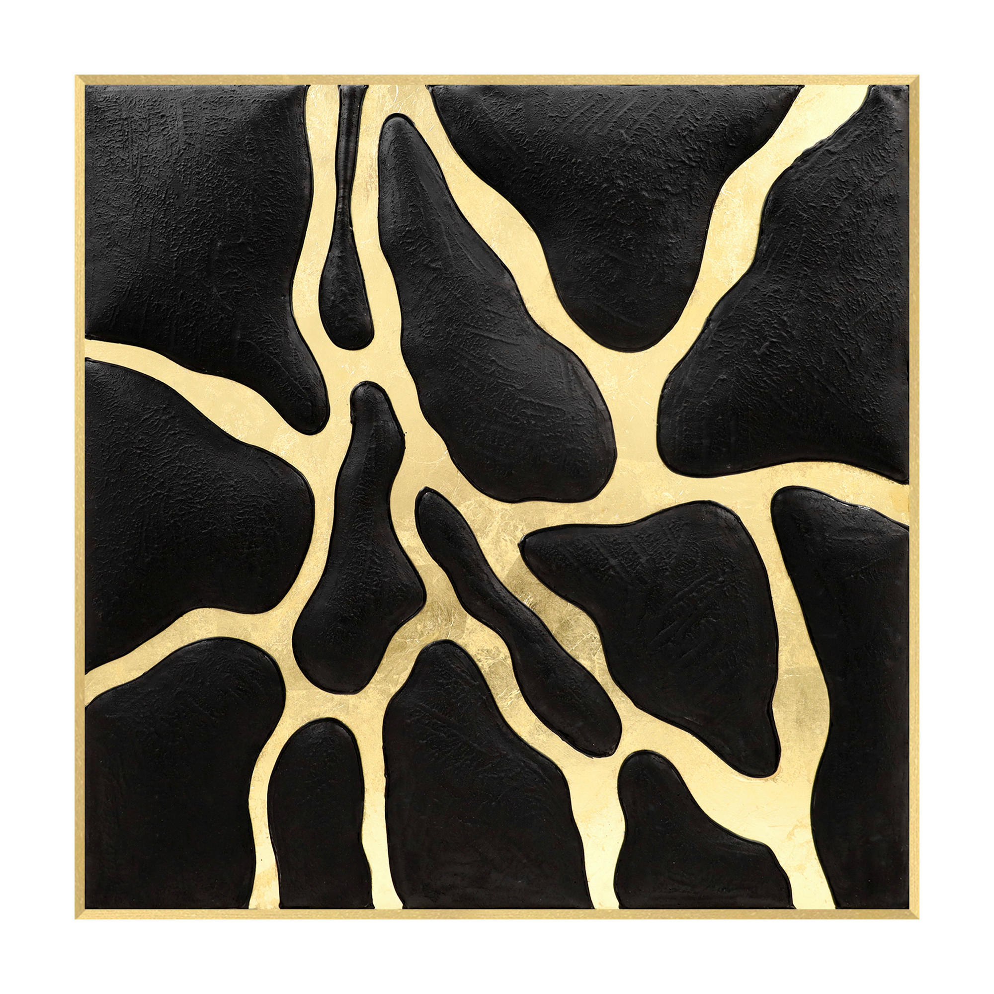 ÖLGEMÄLDE Abstraktes Multicolor 80/80 cm  - Goldfarben/Multicolor, Trend, Holzwerkstoff (80/80cm) - Monee