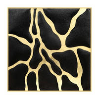 ÖLGEMÄLDE Abstraktes Multicolor 80/80 cm  - Goldfarben/Multicolor, Trend, Holzwerkstoff (80/80cm) - Monee