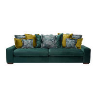 BIGSOFA Velours Dunkelgrün  - Wengefarben/Dunkelgrün, LIFESTYLE, Holz/Textil (289/90/115cm) - Carryhome
